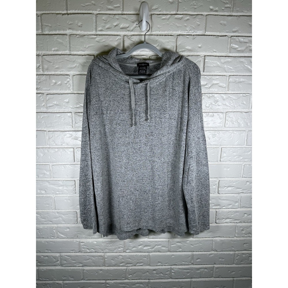 Max & Mia‎ XXL Gray Marled Hooded Knit Pullover Lightweight Hoodie Soft